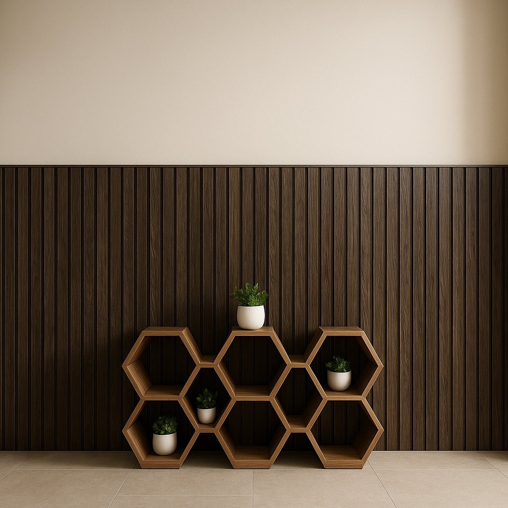 🧱 Lambrín PVC para Interiores Caja 14 pzas | Black Oak – Interdeck