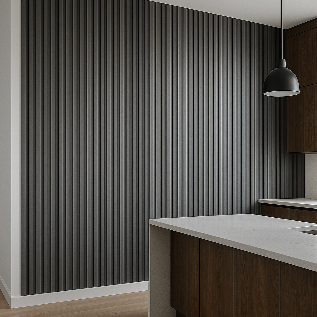 🧱 Lambrín PVC para Interiores Caja 14 pzas | Grafito – Interdeck