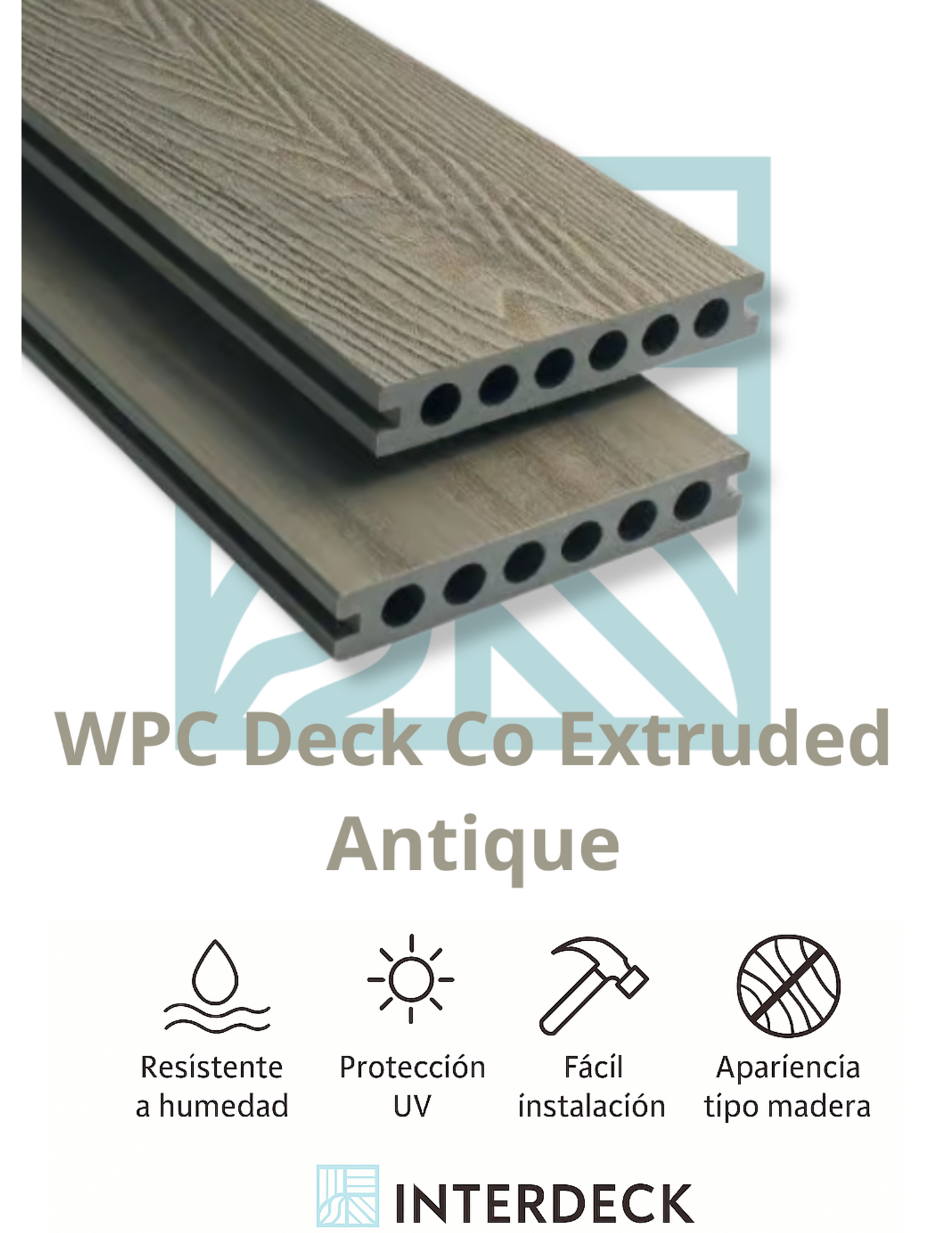 WPC Deck Coextruido Antique 2.90 m | Interdeck