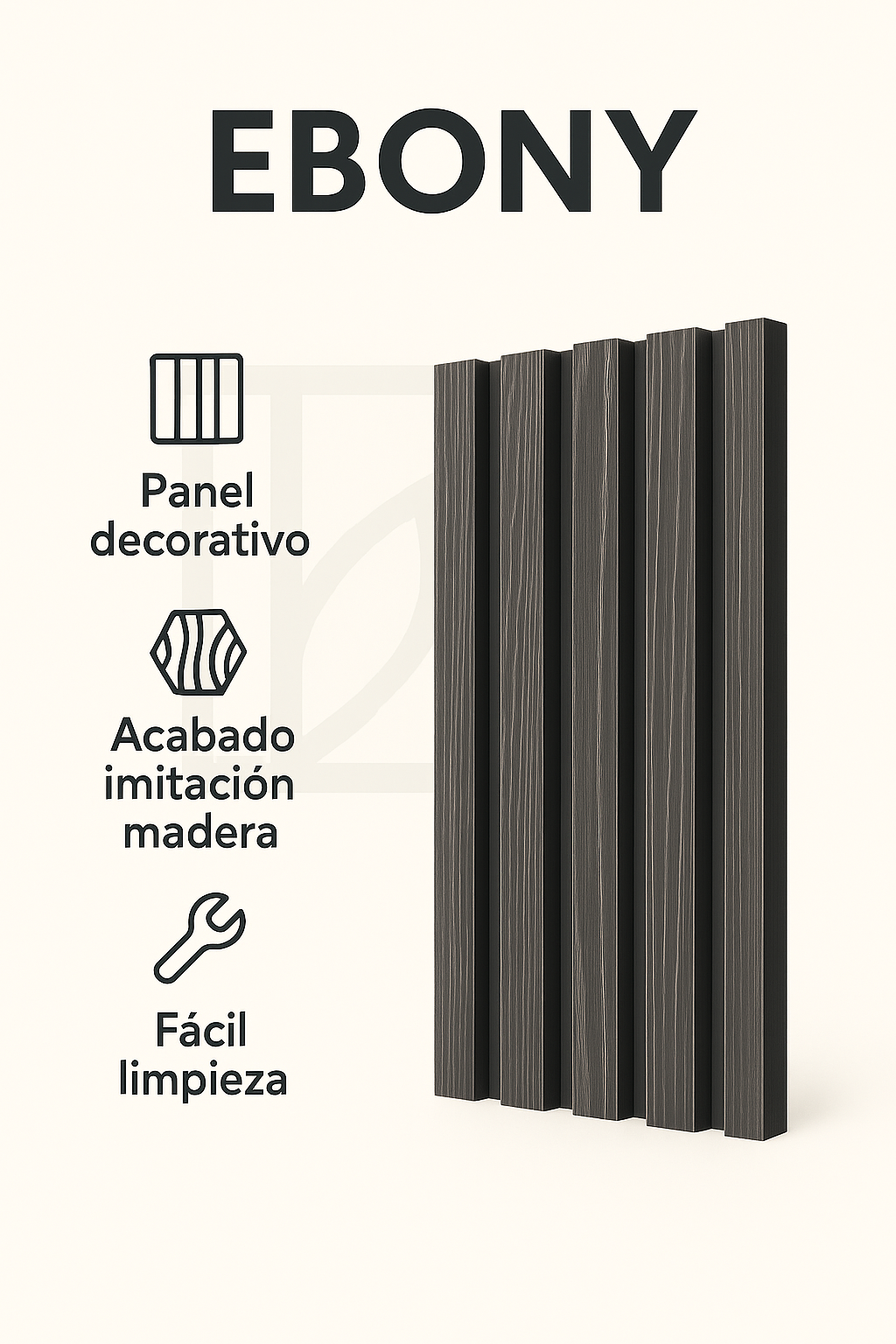 🧱 LambrÃn PVC para Interiores Caja 14 pzas | Ebony – Interdeck