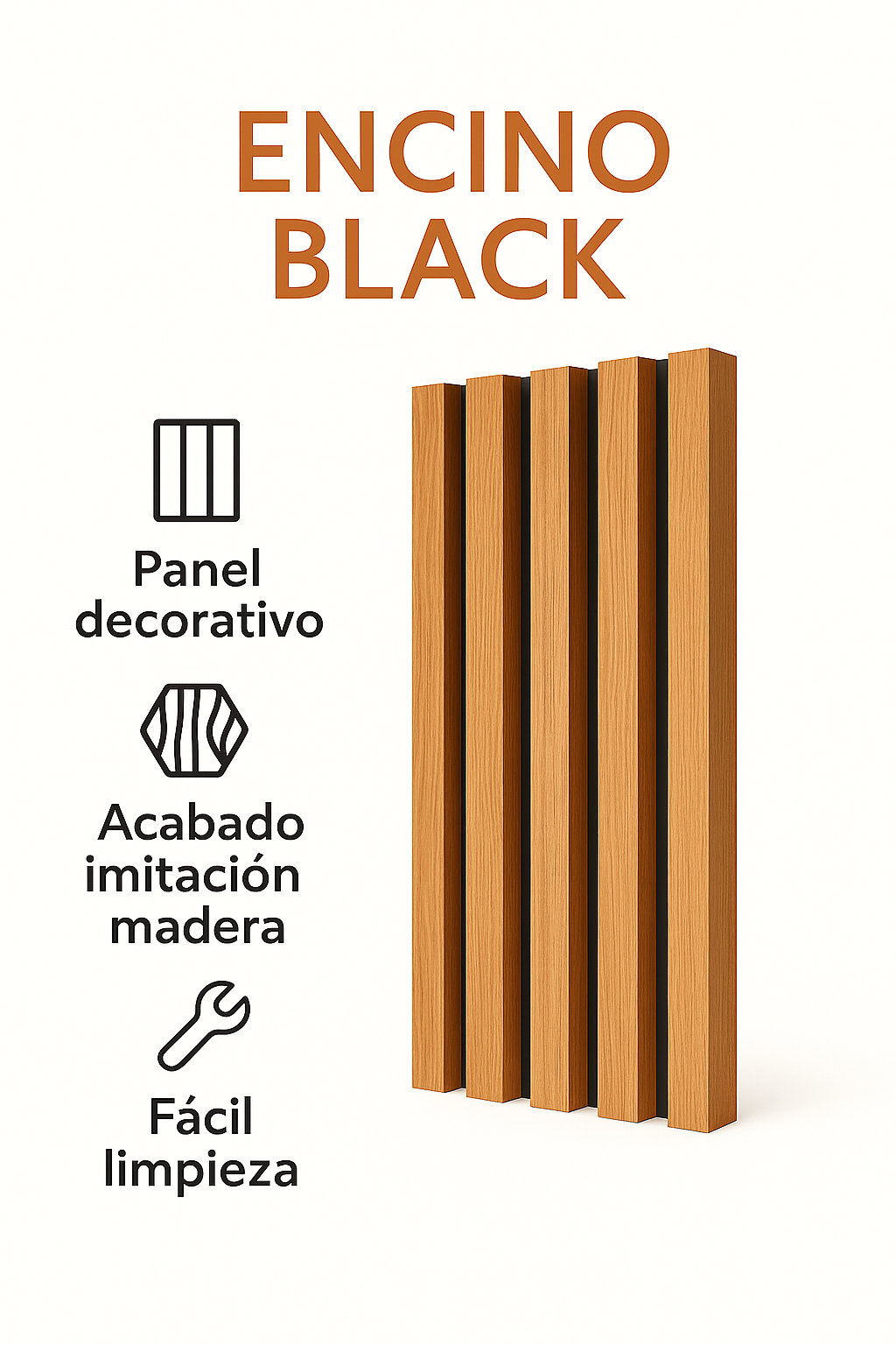🧱 Lambrín PVC para Interiores Caja de 14 pzas | Encino Black – Interdeck
