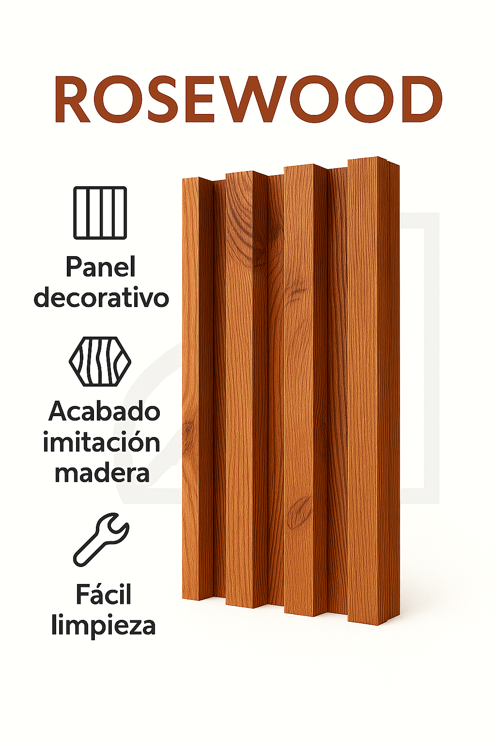 🧱 Lambrín PVC para Interiores Caja 14 pzas | Rosewood – Interdeck