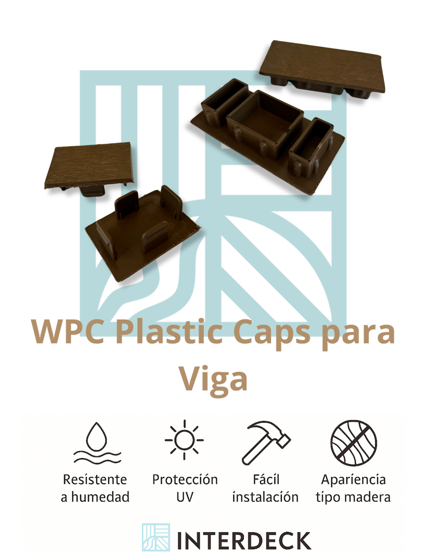 WPC Plastic Caps para Viga 6x4 y 10x5 – Golden Teak