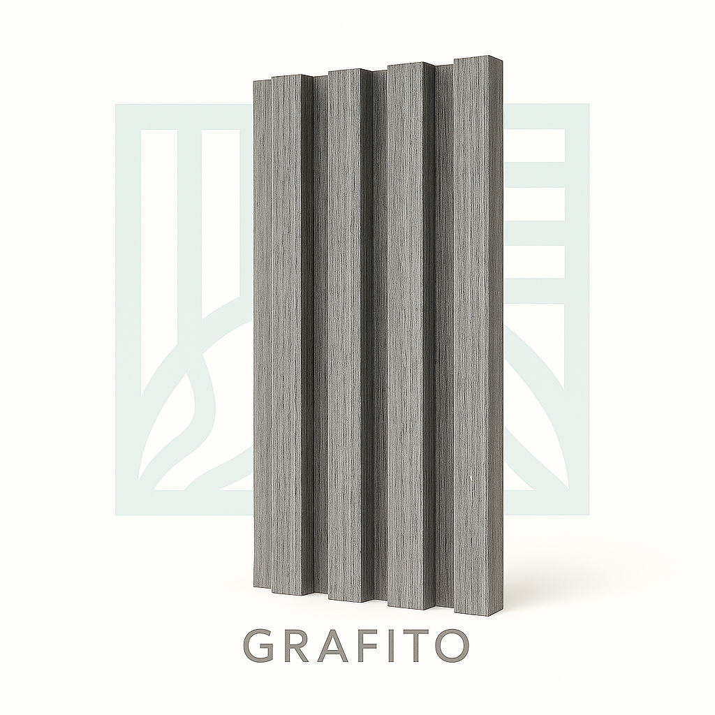 🧱 Lambrín PVC para Interiores Caja 14 pzas | Grafito – Interdeck
