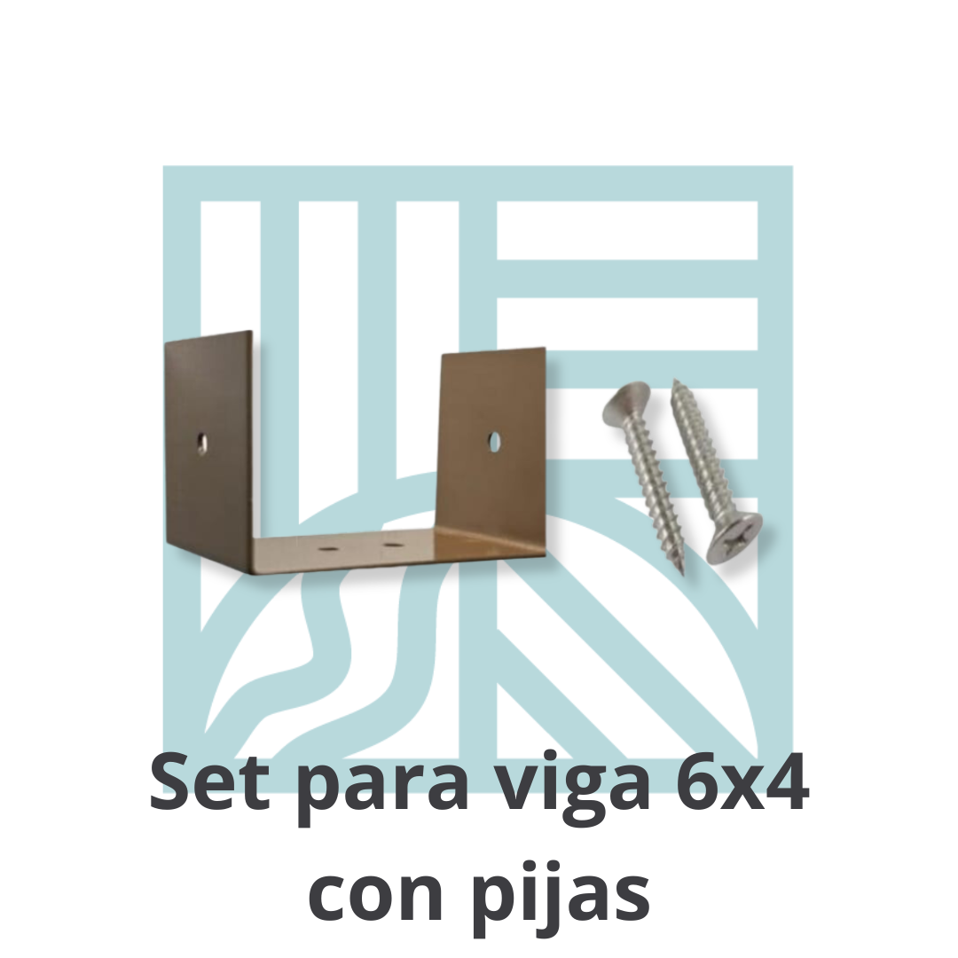 Set de Aluminio para Viga WPC 6x4 – 10 piezas con pijas