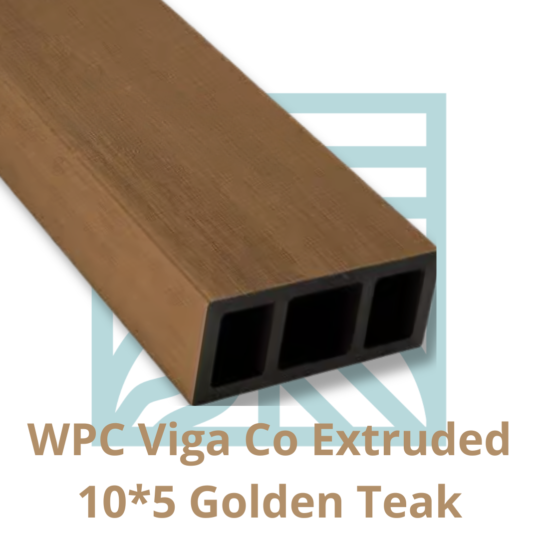 Viga WPC Coextruida 10×5 | Golden Teak | 2.90 m