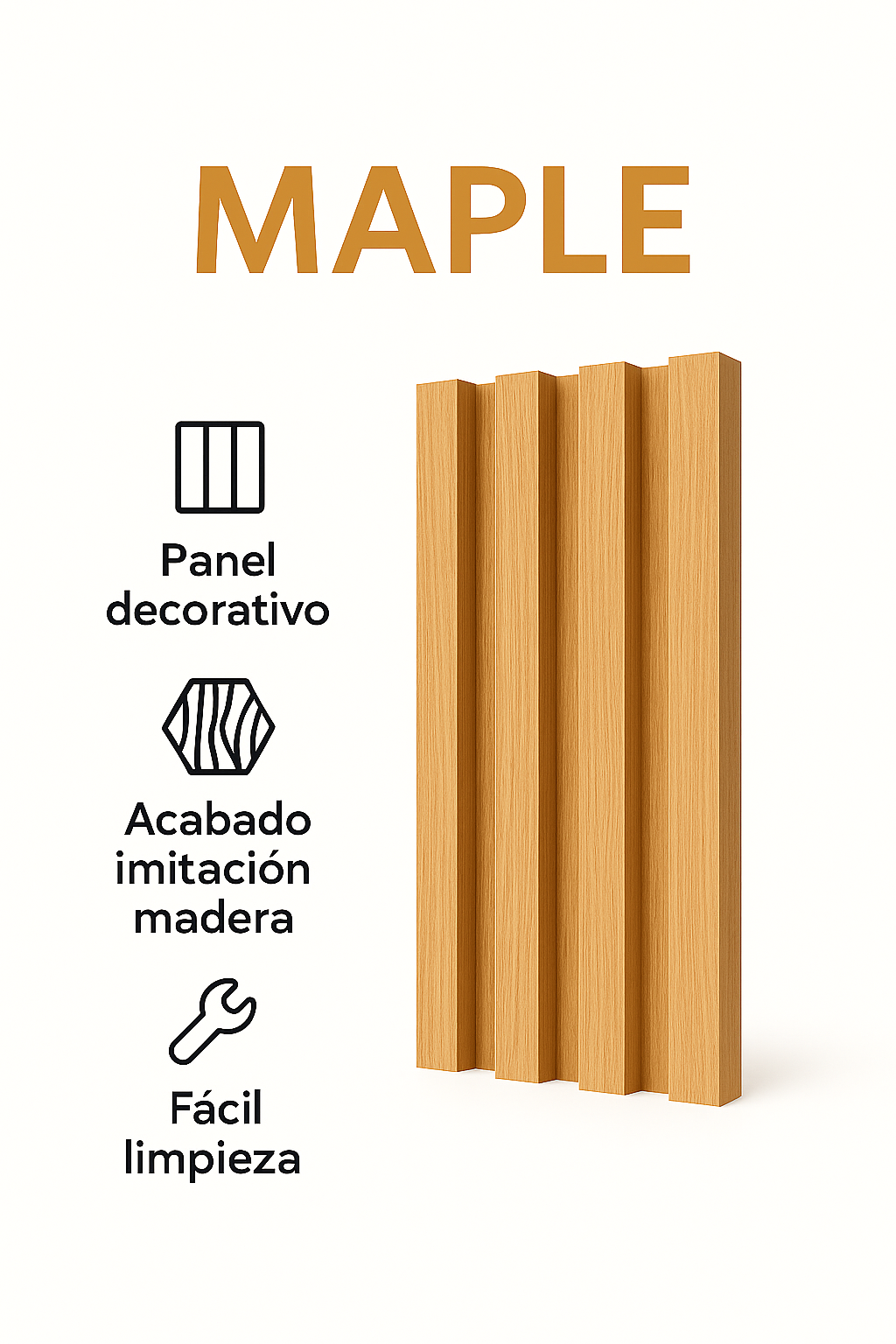 🧱 Lambrín PVC para Interiores Caja 14 pzas | Maple – Interdeck