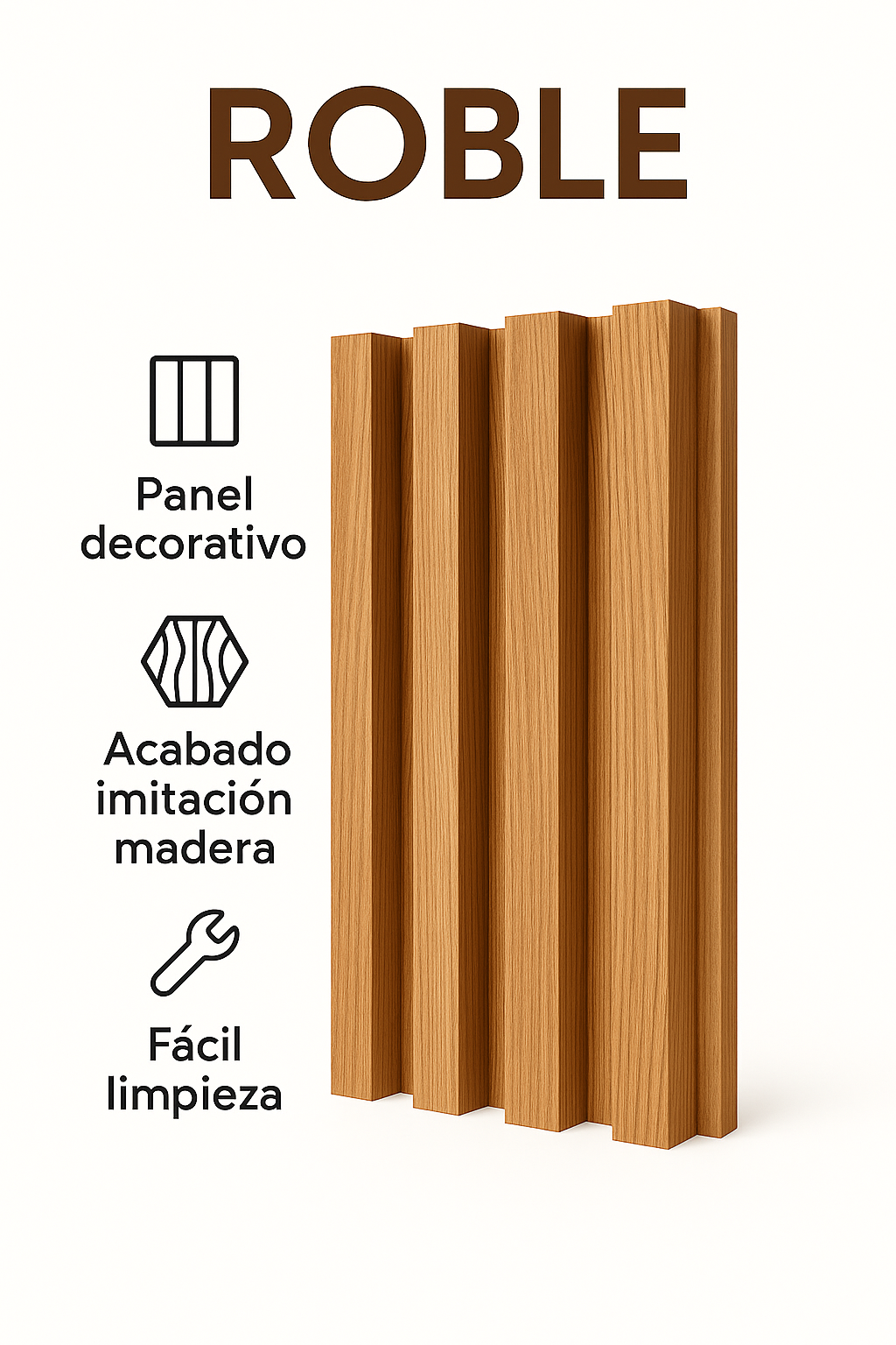 🧱 Lambrín PVC para Interiores Caja 14 pzas | Roble – Interdeck