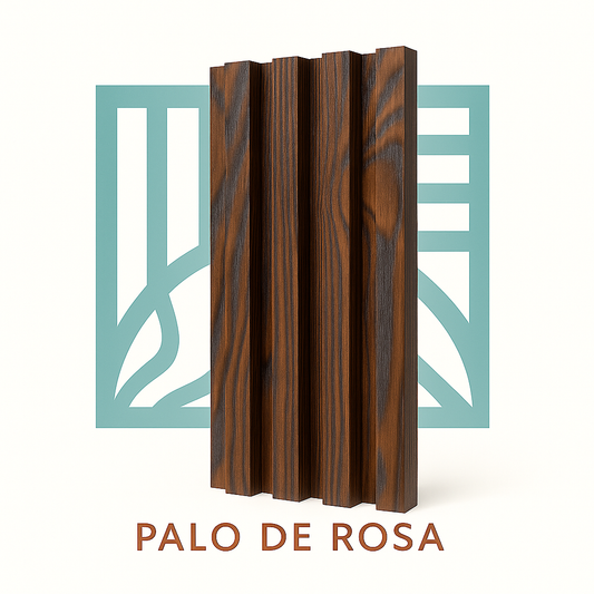 🧱 Lambrín PVC para Interiores Caja 14 pzas | Palo de Rosa – Interdeck