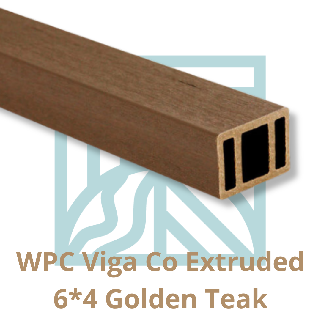 Viga WPC Coextruida 6×4 Golden Teak 2.90 m | Interdeck